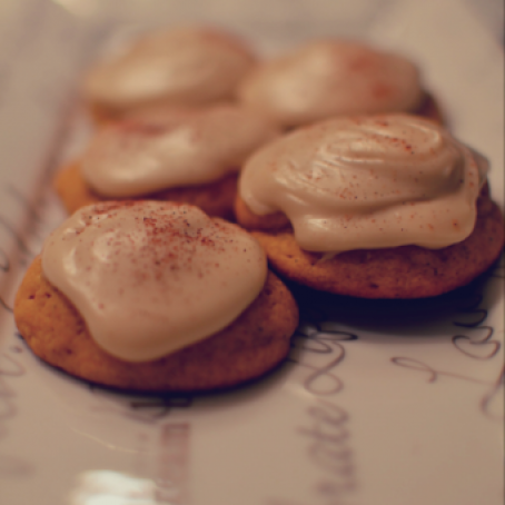 Pumpkin Cookies with Frosting