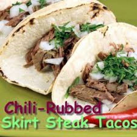 Chili Rubbed Skirt Steak Tacos