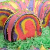 Rainbow Ring Easter Basket Cake