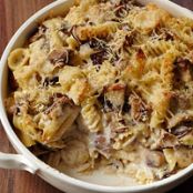 Cheesy Mixed Pasta Casserole with Mushrooms