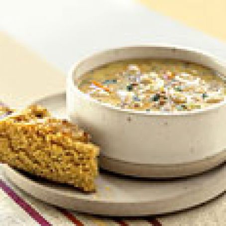 Creamy White Bean and Veggie Chorizo Soup