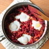 Red Flannel Corned Beef Hash with Poached Eggs