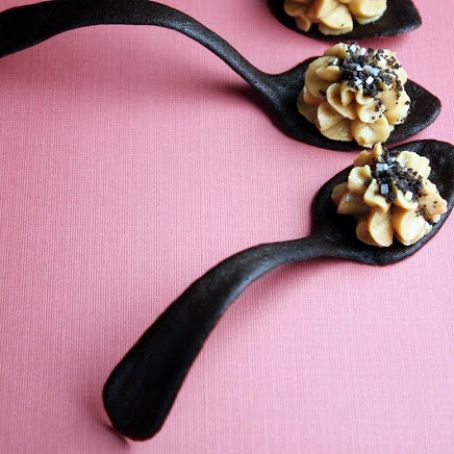 Peanut Butter Mousse in Tuile Cookie Spoons