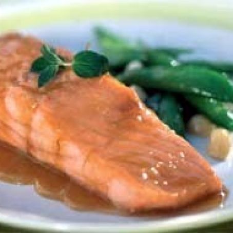 MACADAMIA, ORANGE & TEA GLAZED SALMON
