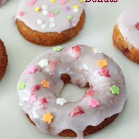 Strawberry Donuts - Baked (muffin pan friendly)
