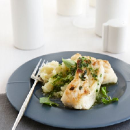 Thyme-Crusted Buttery Halibut with Parsley Sauce