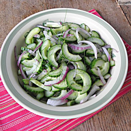 Cucumber Dill Salad with No Sugar Added Dressing |