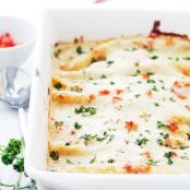 MEDITERRANEAN WHITE CHICKEN ENCHILADAS