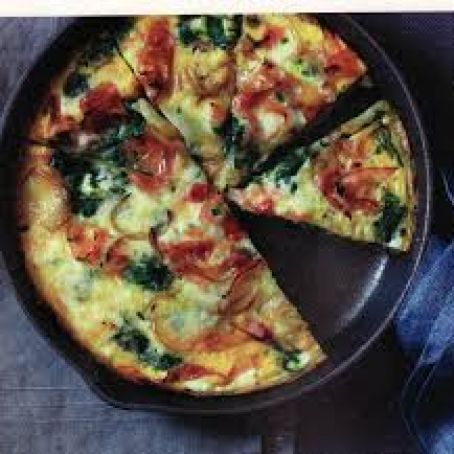 Bacon and Potato Frittata with Greens