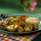Mustard Aioli Grilled Potatoes with Fine Herbs