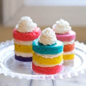Mini Rainbow Cakes