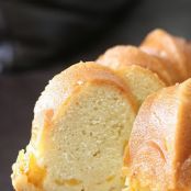 Peach Vanilla Bean Bundt Cake with Peach Soaking Syrup