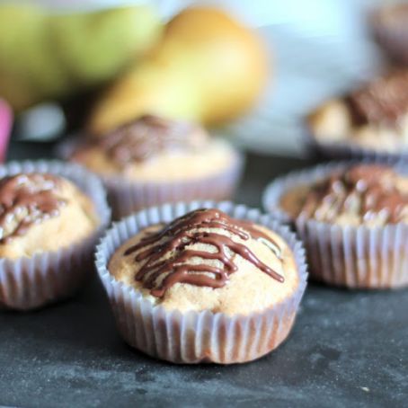 Chocolate Glazed Pear Breakfast Muffin