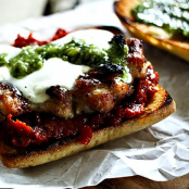 Grilled Chicken Melt-Pesto Spread