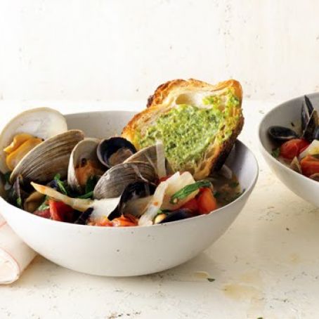 SUMMER TOMATO BOUILLABAISSE w/BASIL ROUILLE