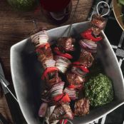 Lamb Kebabs with Mint Pesto