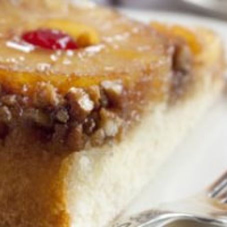 Pineapple Macadamia Nut Upside-Down Cake