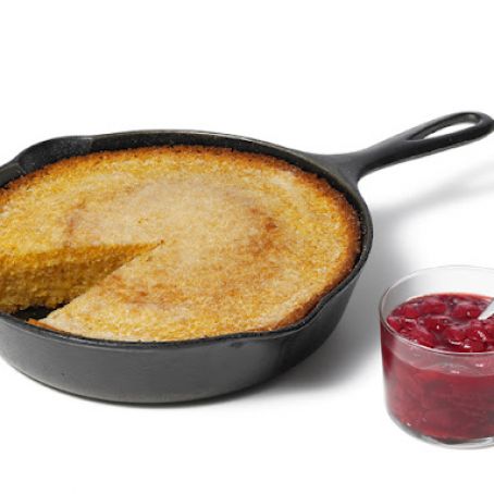 Skillet Cornbread With Strawberry Jam