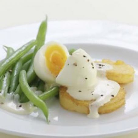 Golden Polenta & Egg with Mustard Sauce