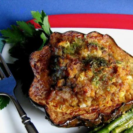 SQUASH****Sausage and Apple Stuffed Acorn Squash