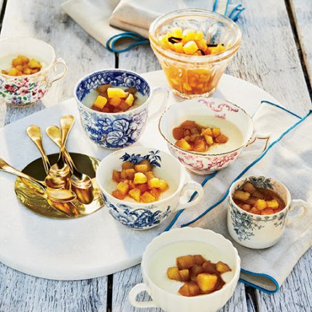Lemon Puddings with Granny Smith Apple Compote