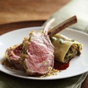 Herb Crusted Rack of Lamb with Filled Pasta Sheets