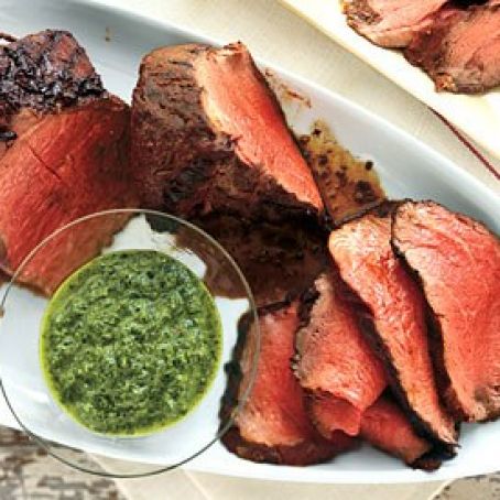 Grilled Beef Tenderloin With Three Herb Chimichuri