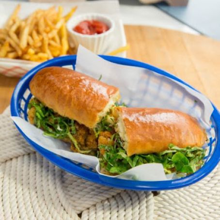 Buttermilk Fried Clam Roll with Spicy Pickle Dressing