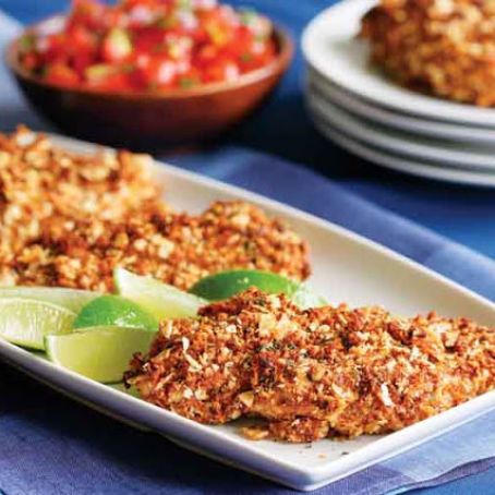 Crispy Cheddar & Jalapeño Coated Chicken Breasts