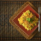 Rice Cooker Chicken Biriyani with Saffron Cream