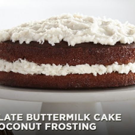 Chocolate Buttermilk Cake with Coconut Frosting