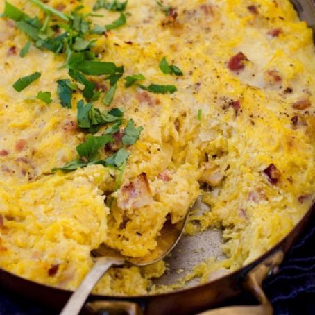 Baked Spaghetti Squash Carbonara