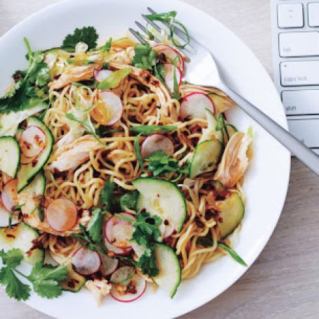 Noodle Salad with Chicken  and Chile-Scallion Oil