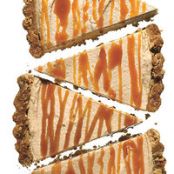 Peanut Butter Pretzel Tart with Caramel Drizzle