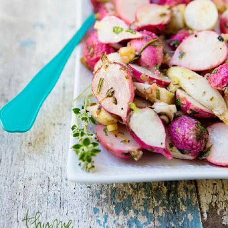 RADISH - Roasted Radishes & Leeks with Thyme