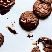Glazed Chocolate–Crème Fraîche Cookies