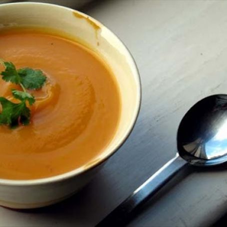Roasted Butternut Squash and Apple Soup with Maple