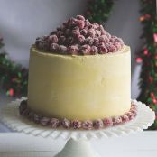 Christmas White Chocolate Cranberry Layer Cake
