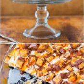 Peanut Butter Snickers Pie with Salted Caramel