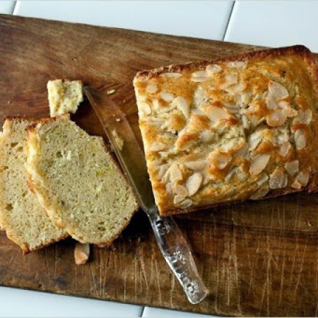 COCONUT OIL POUNDCAKE w/ALMONDS & LIME ZEST