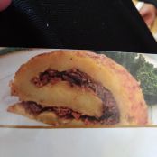 Rolled Potato Kugel with Pulled Brisket