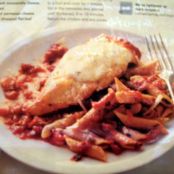 Chicken Parmigiana and pasta