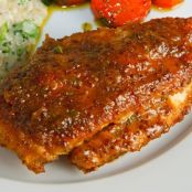 New Mexico Chile Glazed Chicken on Hominy Polenta