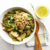 Potato Salad with Caramelized Onions & Roasted Chile Vinaigrette