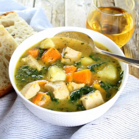 Kale Butternut Squash Turkey Soup