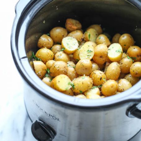 potato - Slow Cooker Garlic Parmesan Potatoes
