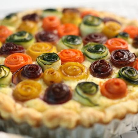Rainbow Rose Veggie Tart