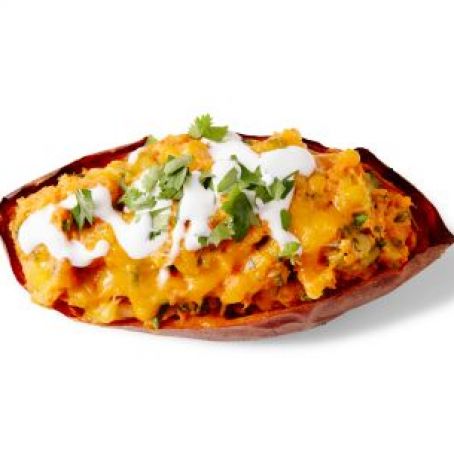 Poblano-Cheddar Twice-Baked Sweet Potatoes