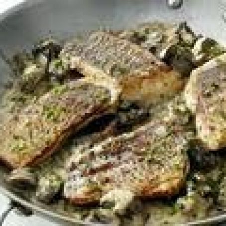 Striped Bass with Mushrooms