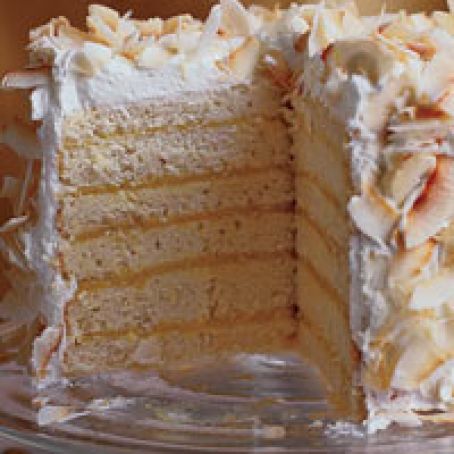 Six-Layer Coconut Cake with Passion Fruit Filling